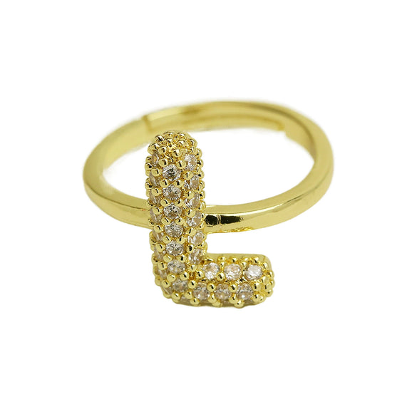 Women's Copper Ring With Letters Numbers Text Pattern And Electroplating Treatment