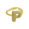 Women's Copper Ring With Letters Numbers Text Pattern And Electroplating Treatment