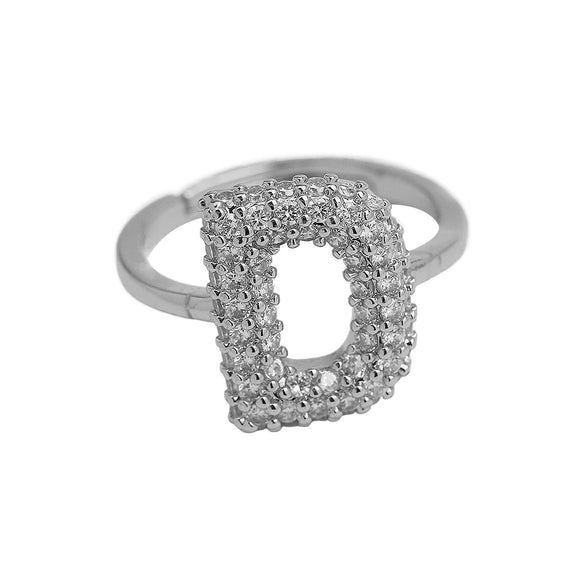 Women's Copper Ring With Letters Numbers Text Pattern And Electroplating Treatment