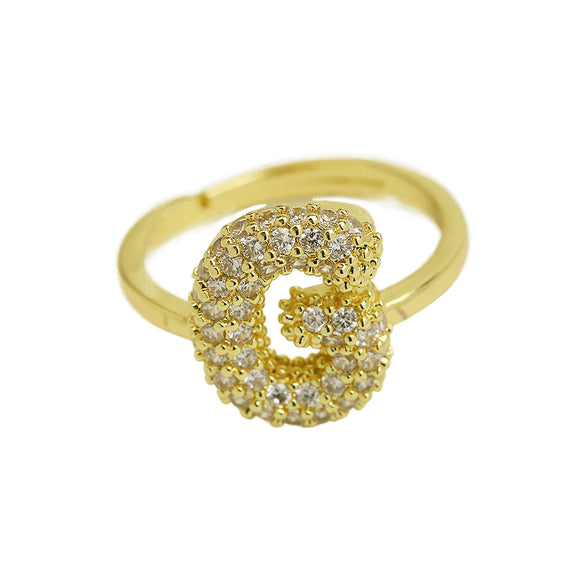 Women's Copper Ring With Letters Numbers Text Pattern And Electroplating Treatment