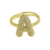 Women's Copper Ring With Letters Numbers Text Pattern And Electroplating Treatment