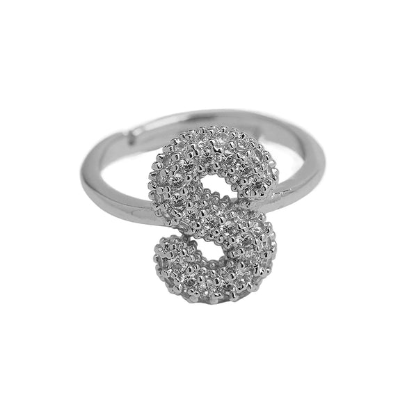 Women's Copper Ring With Letters Numbers Text Pattern And Electroplating Treatment