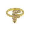 Women's Copper Ring With Letters Numbers Text Pattern And Electroplating Treatment
