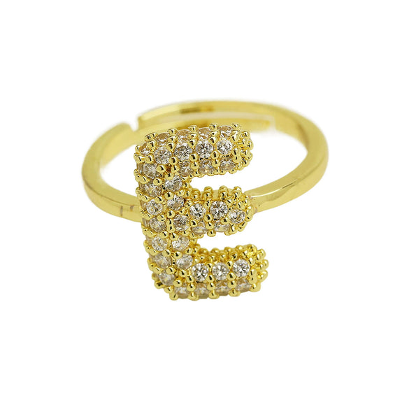 Women's Copper Ring With Letters Numbers Text Pattern And Electroplating Treatment