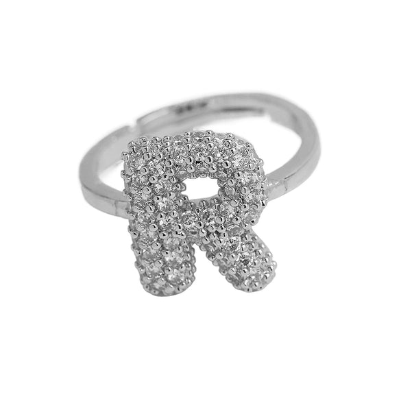 Women's Copper Ring With Letters Numbers Text Pattern And Electroplating Treatment