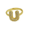 Women's Copper Ring With Letters Numbers Text Pattern And Electroplating Treatment
