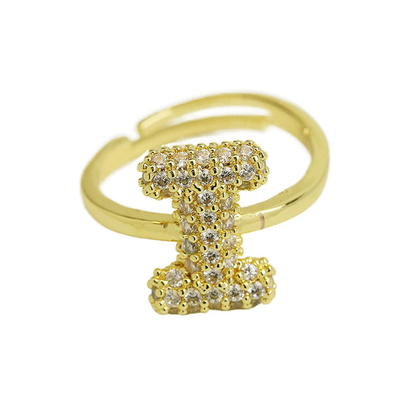 Women's Copper Ring With Letters Numbers Text Pattern And Electroplating Treatment