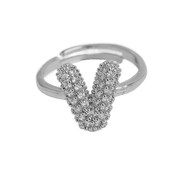 Women's Copper Ring With Letters Numbers Text Pattern And Electroplating Treatment
