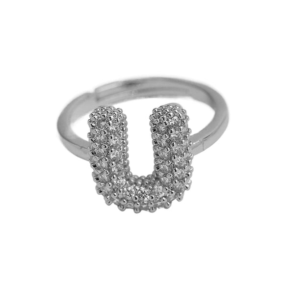 Women's Copper Ring With Letters Numbers Text Pattern And Electroplating Treatment
