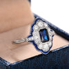Women's Copper Ring With Peacock Blue Color Oil Dripping Drawing Design Lace Hollow Thin Crown Geometric Pattern Inlaid Zircon British Retro Style