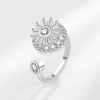 Women's Copper Rotating Ring With Geometric Pattern And Electroplating Process
