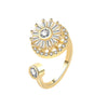 Women's Copper Rotating Ring With Geometric Pattern And Electroplating Process
