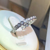 Women's Copper Round Ring With Geometric Design And Inlaid Zircon