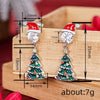 Women's Copper Santa Claus Christmas Star Earrings With Colorful Light Hat And Festive Cartoon Design