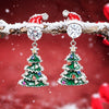 Women's Copper Santa Claus Christmas Star Earrings With Colorful Light Hat And Festive Cartoon Design
