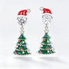 Women's Copper Santa Claus Christmas Star Earrings With Colorful Light Hat And Festive Cartoon Design