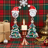Women's Copper Santa Claus Christmas Star Earrings With Colorful Light Hat And Festive Cartoon Design