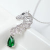 Women's Copper Seahorse Pendant Necklace With Zircon Inlay And Electroplated Finish Animal Jewelry