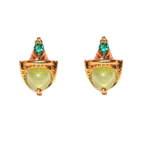 Women's Copper 925 Silver Needle Earrings With Geometric And Cartoon Characters Micro Set Colorful Zircon
