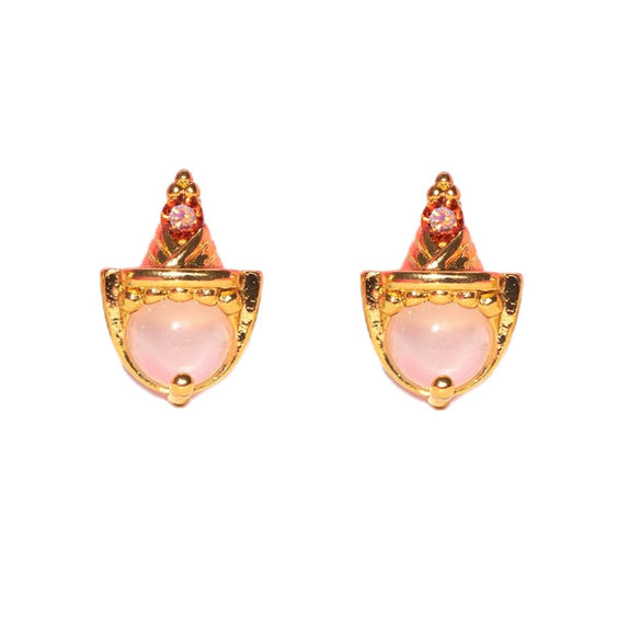 Women's Copper 925 Silver Needle Earrings With Geometric And Cartoon Characters Micro Set Colorful Zircon