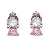 Women's Copper 925 Silver Needle Earrings With Geometric And Cartoon Characters Micro Set Colorful Zircon