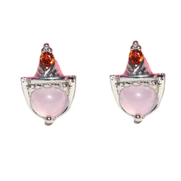Women's Copper 925 Silver Needle Earrings With Geometric And Cartoon Characters Micro Set Colorful Zircon