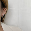 Women's Copper 925 Silver Needle Plated 14K Pearl Geometric Earrings With Electroplating
