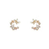 Women's Copper 925 Silver Needle Real Gold Plated Geometric Earrings With Zircon And Pearl