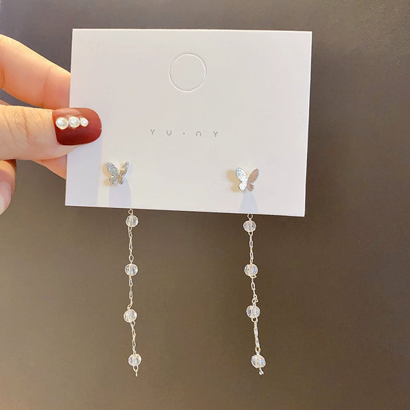 Women's Copper 925 Silver Needle Real Gold Plated Geometric Earrings With Zircon And Pearl