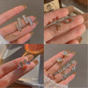 Women's Copper 925 Silver Needle Real Gold Plated Geometric Earrings With Zircon And Pearl