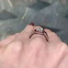 Women's Copper Simulation Red Corundum Zircon Ring With Geometric Style