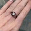 Women's Copper Simulation Red Corundum Zircon Ring With Geometric Style