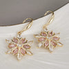 Women’s Copper Snowflake Flower Earrings With Romantic Elegant Christmas Style And Delicate Festive Design