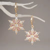 Women’s Copper Snowflake Flower Earrings With Romantic Elegant Christmas Style And Delicate Festive Design