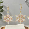 Women’s Copper Snowflake Flower Earrings With Romantic Elegant Christmas Style And Delicate Festive Design