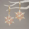 Women’s Copper Snowflake Flower Earrings With Romantic Elegant Christmas Style And Delicate Festive Design