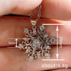 Women's Copper Snowflake Necklace With Zircon Geometric Star Pendant And Olink Chain For Christmas And Festive Wear