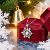 Women's Copper Snowflake Necklace With Zircon Geometric Star Pendant And Olink Chain For Christmas And Festive Wear
