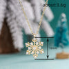 Women's Copper Snowflake Necklace With Zirconia Inlay Geometric Pendant And Oshaped Chain For Festive Winter Style