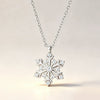Women's Copper Snowflake Necklace With Zirconia Inlay Geometric Pendant And Oshaped Chain For Festive Winter Style