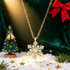 Women's Copper Snowflake Necklace With Zirconia Inlay Geometric Pendant And Oshaped Chain For Festive Winter Style