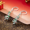 Women's Copper Spiral Christmas Tree Earrings With Star And Oilpainted Ball Details Festive Holiday Jewelry