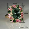 Women's Copper Square Vintage Ring With Geometric Pattern And Zircon Design