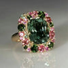 Women's Copper Square Vintage Ring With Geometric Pattern And Zircon Design