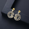 Women's Copper Star Earrings With Zircon Inlay And Electroplated Finish Elegant Fashion Jewelry