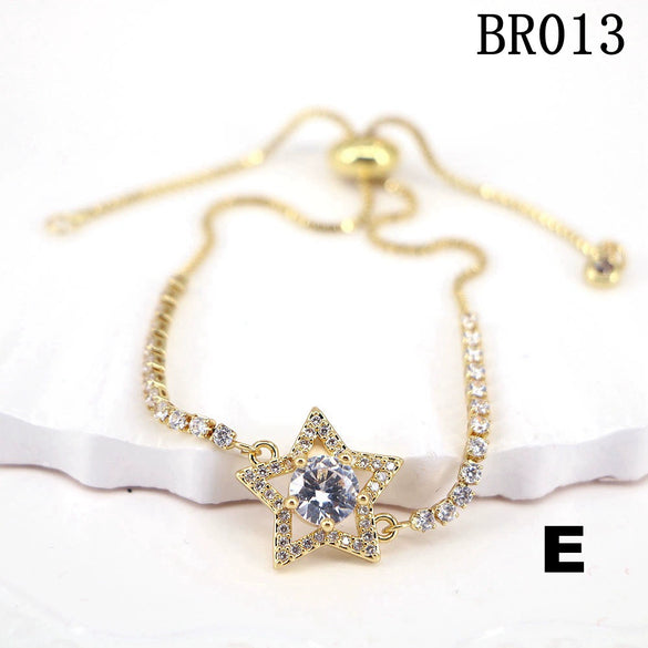 Women's Copper Star Microinlaid Electroplated Bracelet