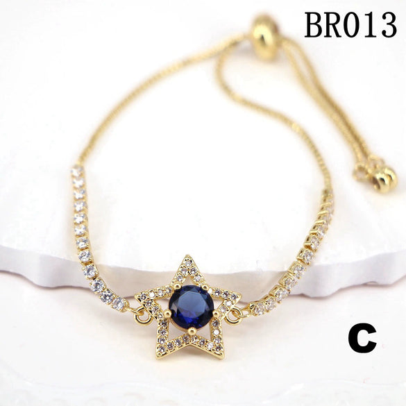 Women's Copper Star Microinlaid Electroplated Bracelet