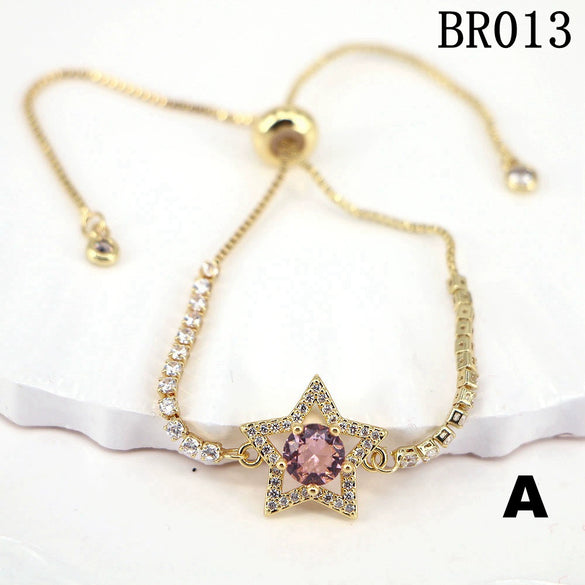Women's Copper Star Microinlaid Electroplated Bracelet