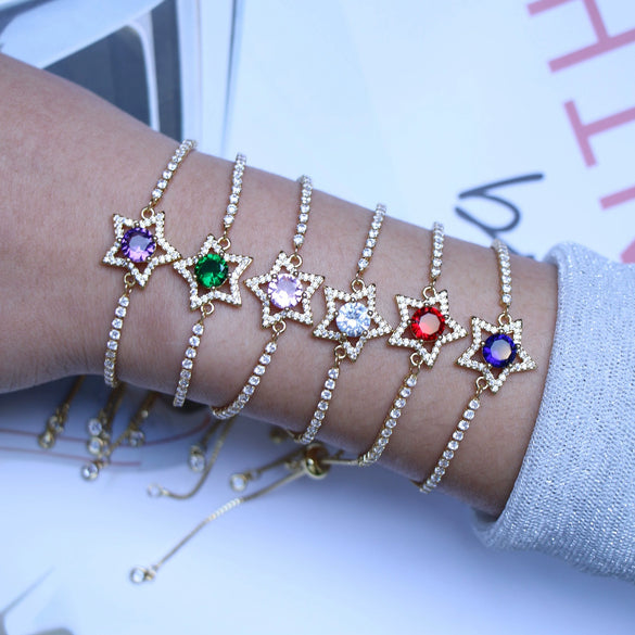 Women's Copper Star Microinlaid Electroplated Bracelet