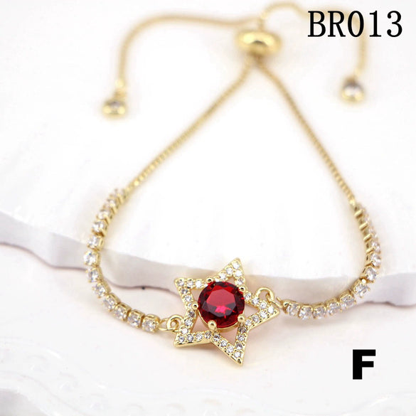 Women's Copper Star Microinlaid Electroplated Bracelet